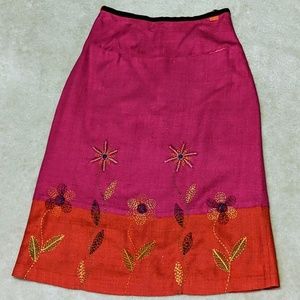 Vintage Silk & Polyester Skirt